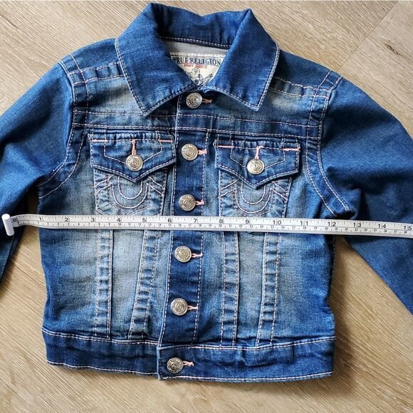 True Religion Button Up Jean Jacket Girl's Size 4 - Picture 4 of 11